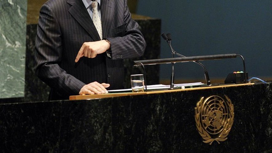 L'ambassadeur syrien Bachar Jaafari, le 15 mai 2013 au siège des Nations Unies à New York