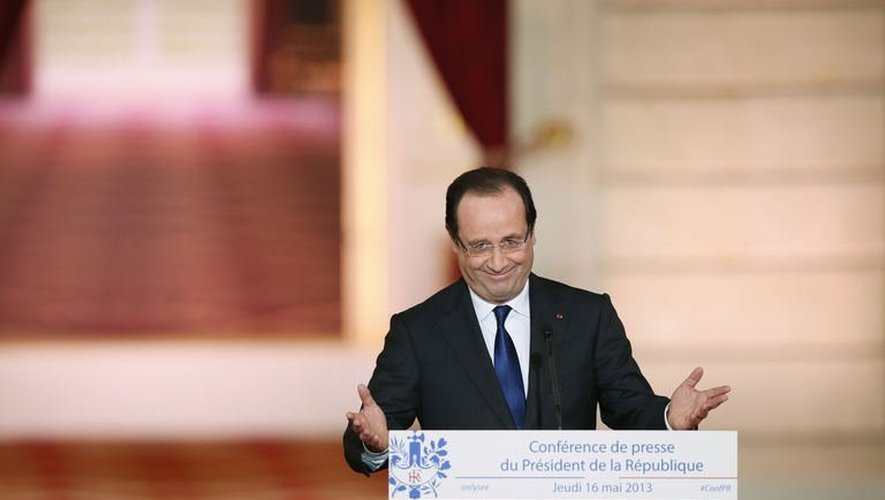 François Hollande, le 16 mai 2013, lors de la deuxième conférence de presse de son quinquennat