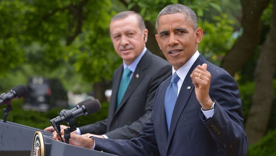 Recep Tayyip Erdogan et Barack Obama lors d'une conférence de presse le 16 mai 2013 à la Maison Blanche à Washington