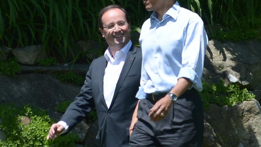 Le président américain Barack Obama et son homologue français François Hollande, le 19 mai 2012 à Camp David