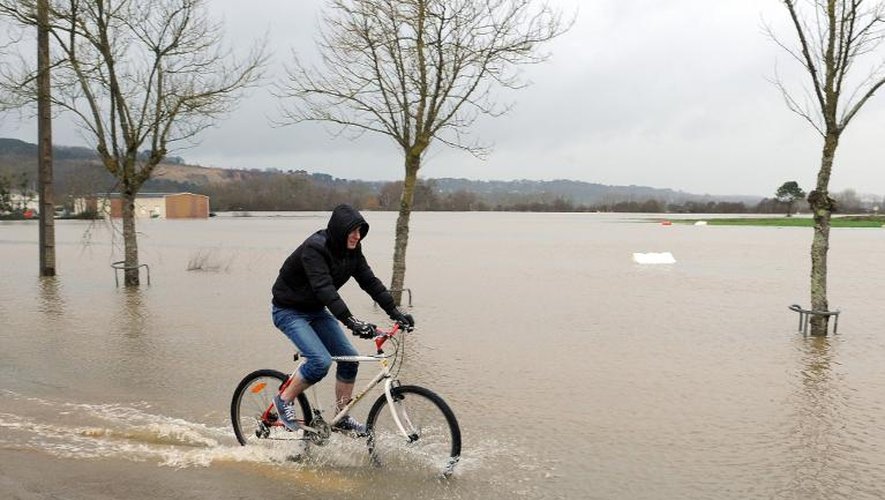 Inondations à Redon, dans l'ouest de la France, le 9 février 2014