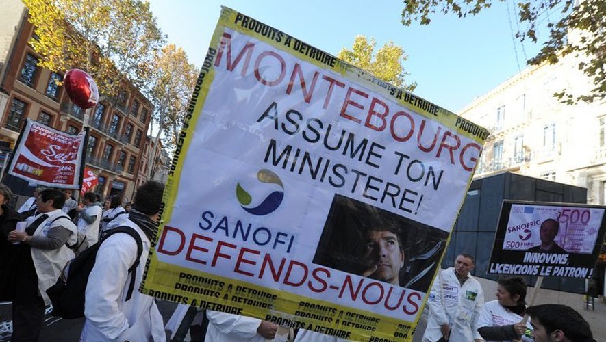 Des manifestants de Sanofi à Toulouse le 14 novembre 2012