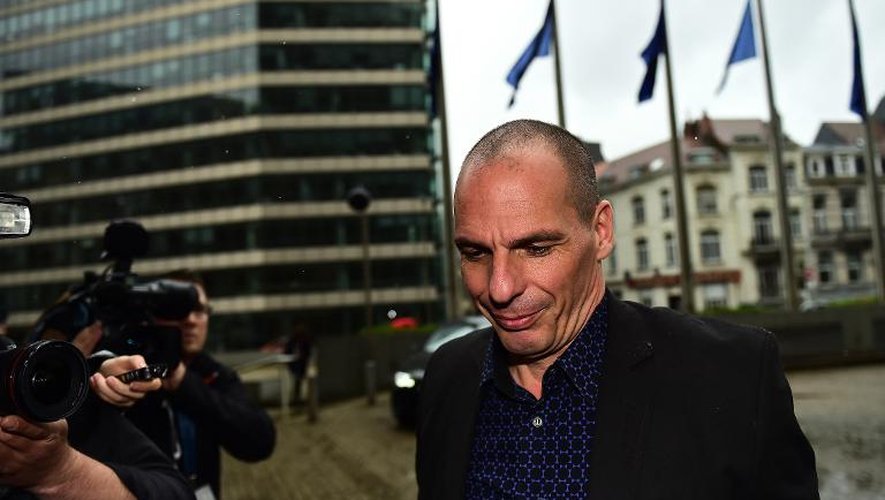 Yanis Varoufakis, ministre grec des Finances, se rend à la Commission européenne, le 5 mai 2015 à Bruxelles