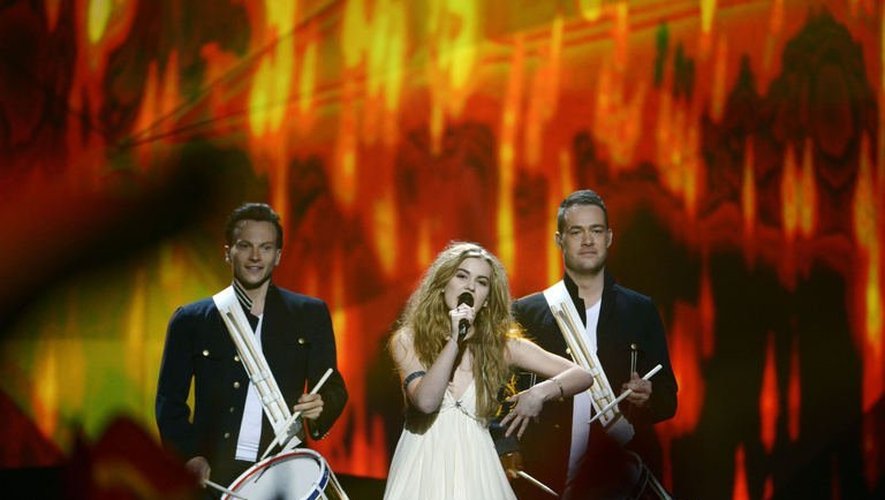 La Danoise Emmelie de Forest au cours de la demi-finale de l'Eurovision, le 14 mai 2013 à Malmö