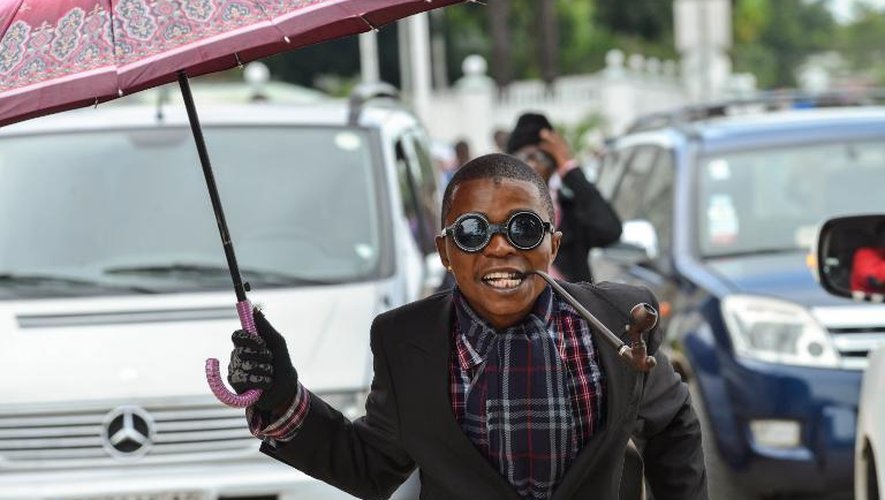 Un membre du mouvement Sape (Société des ambianceurs et des personnes élégantes), né dans les années 60 au Congo, à kinshasa le 10 février 2014