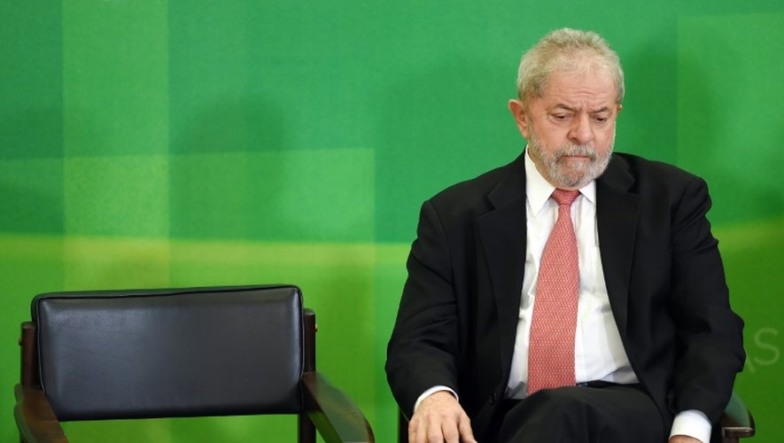 L'ex-président brésilien Luiz Inacio Lula da Silva, le 17 mars 2016 à Brasilia