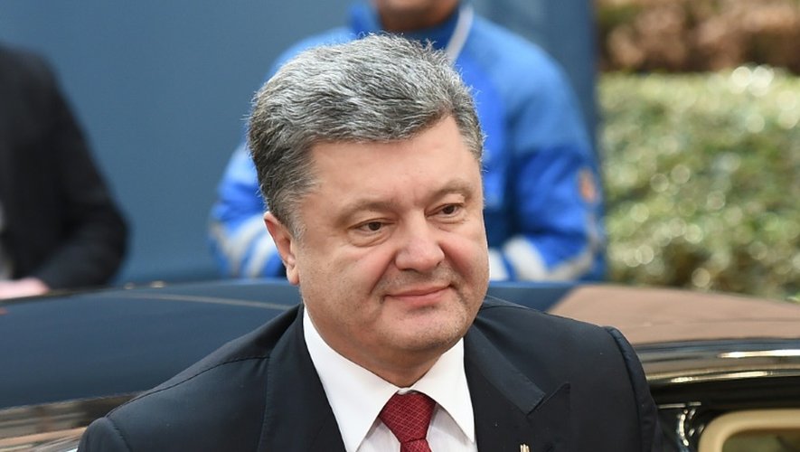 Le président ukrainien Petro Porochenko à Bruxelles le 12 février 2015