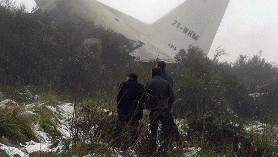 Une partie de la carlingue d'un Hercules C-130 qui s'est écrasé au-dessus du Mont Fortas, près d'Oum El Bouaghi, à 500 km à l'est d'Alger, le 11 février 2014
