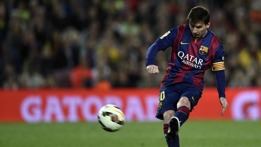 La star de Barcelon Lionel Messi, lors du match de Liga contre Getafe, le 28 avril 2015 au Camp Nou