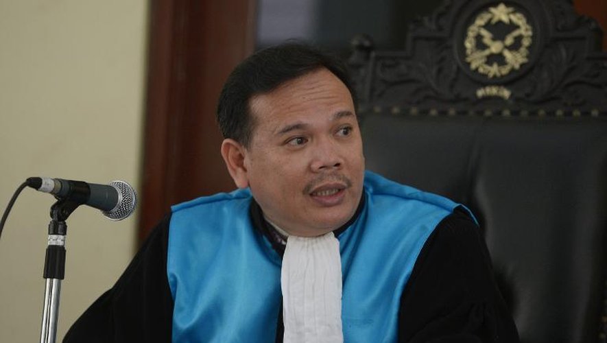 Le juge Ujang Abdulla lors de l'examen du recours du Français Serge Atlaoui, condamné à la peine de mort, le 7 mai 2015 à Jakarta