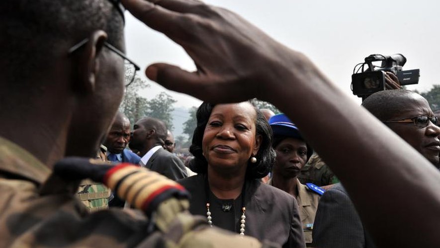 La présidente centrafricaine Catherine Samba Panza à Bangui le 5 février 2014