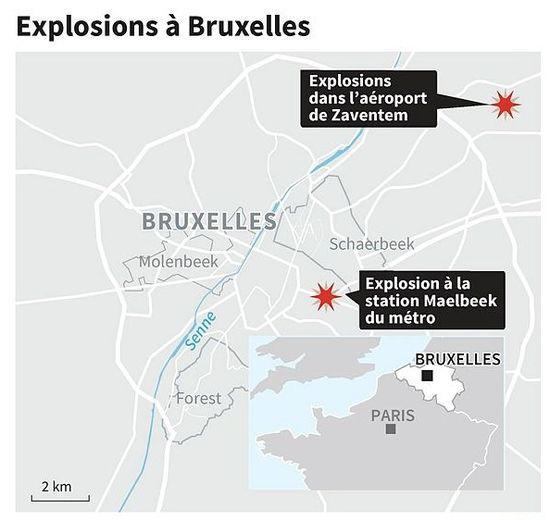 Attentats à Bruxelles : Au moins 34 morts et environ 200 blessés