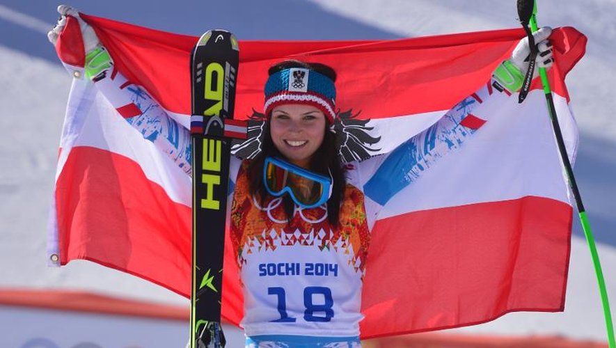 L'Autrichinne Anna Finninger remporte le Super-G le 15 février 2014 à Sotchi