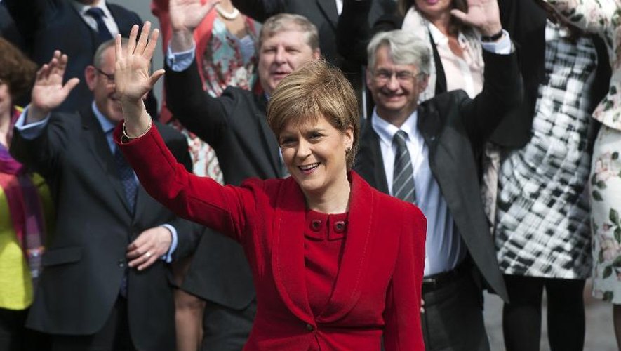 Nicola Sturgeon, la leader du Scottish National Party, à Queensferry à l'ouest d'Edimbourg le 9 mai 2015