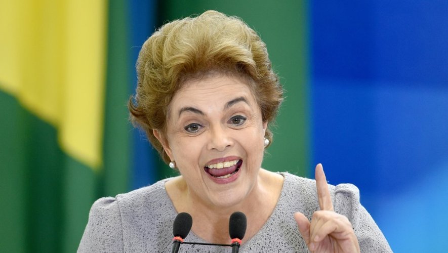 La présidente brésilienne Dilma Rousseff, le 22 mars 2016 à Brasilia