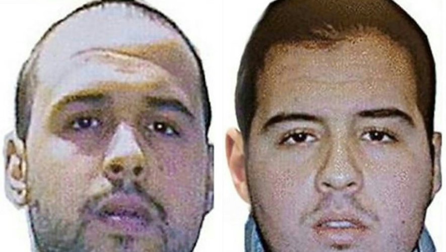 Photo-montage de portraits des frères Khalid (g) et Ibrahim Bakraoui fournis le 23 mars 2016 par Interpol