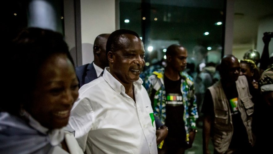 Denis Sassou Nguesso et sa femme Antoinette le 24 mars 2016 à Brazzaville