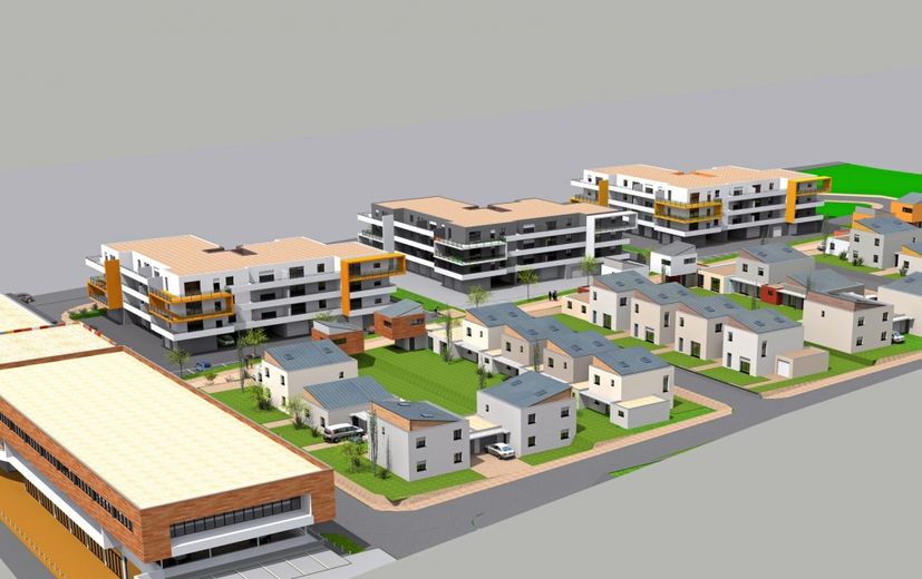 La maquette du projet qui va créer un nouveau quartier à Olemps. Ce sont les promoteurs ruthénois Jean-Claude Douziech et Patrice Stival qui portent le dossier.