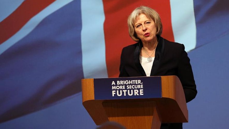 Theresa May, le 14 avril 2015 à Swindon, dans le sud de l'Angleterre