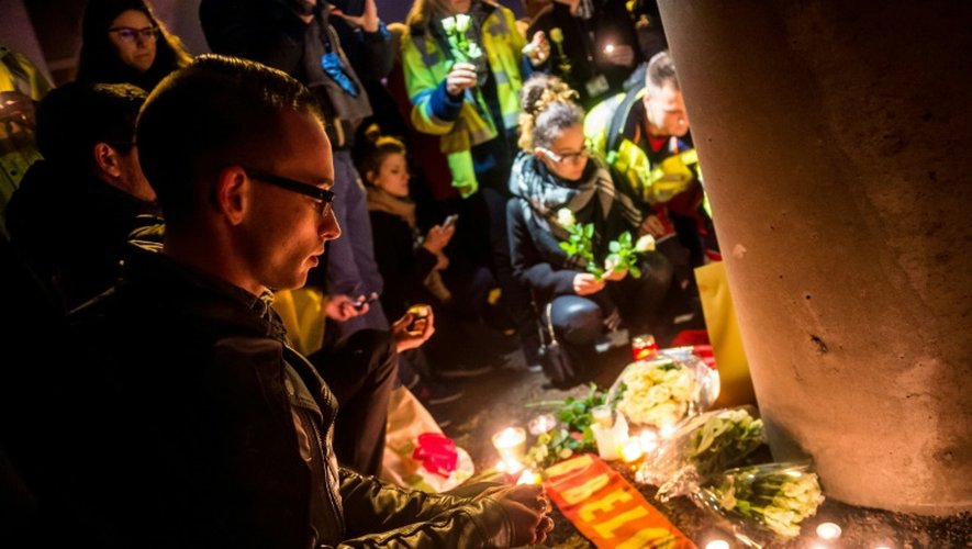 Hommage aux victimes des attentats de Bruxelles, le 23 mars 2016 à Zaventem en Belgique