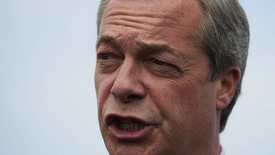 Le leader du parti UKIP Nigel Farage, le 8 mai 2015 à Margate, dans le sud de l'Angleterre