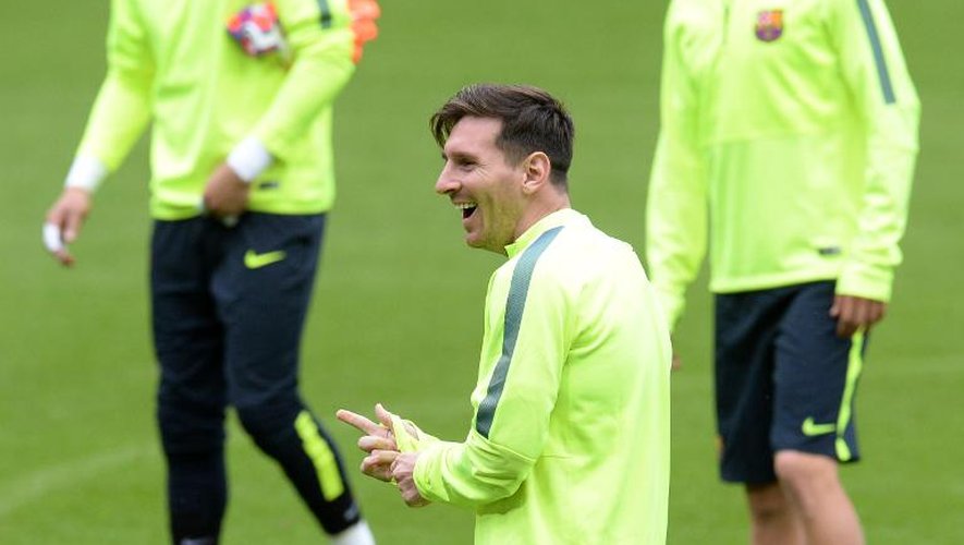 Lionel Messi à l'entraînement le 11 mai 2015 à Munich