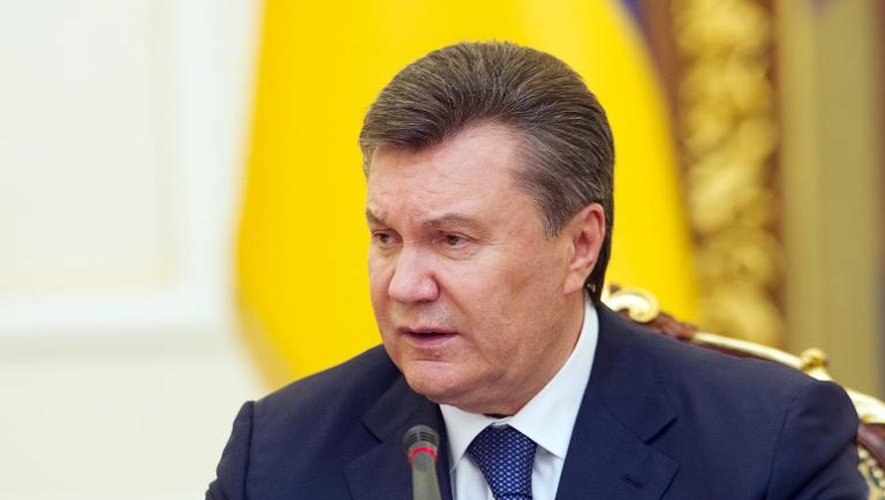 Le président ukrainien Viktor Ianoukovitch à Kiev, le 14 février 2014