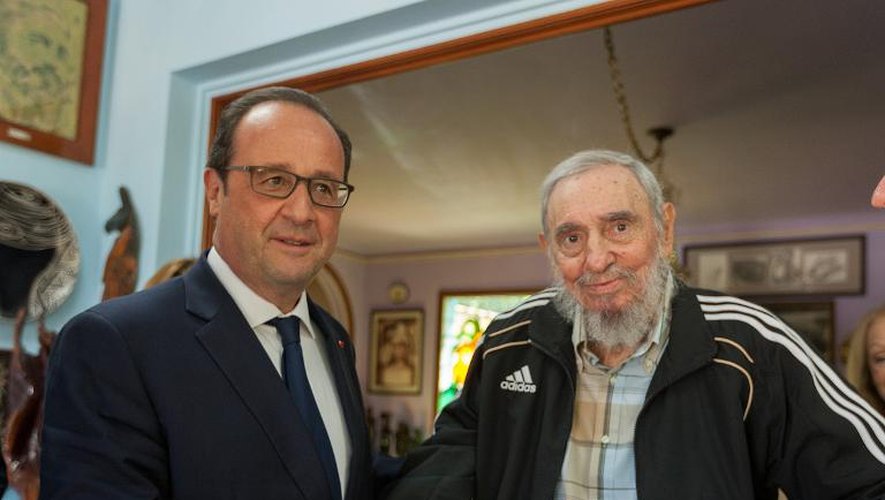 François Hollande et Fidel Castro le 11 mai 2015 à La Havane