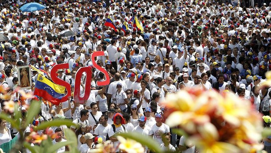 Rassemblement des partisans de l'opposant vénézuélien Leopoldo Lopez, le 18 février 2014 à Caracas