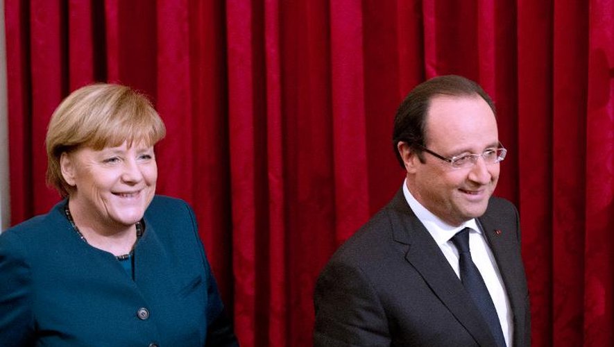 Angela Merkel et François Hollande, le 18 décembre 2013 à l'Elysée à Paris