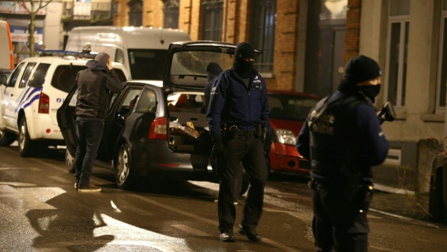 Opération de police le 24 mars 2016 dans le quartier de Schaarbeek à Bruxelles