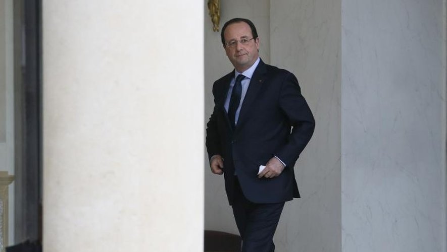 François Hollande à l'Elysée, après le Conseil des ministres, le 19 février 2014