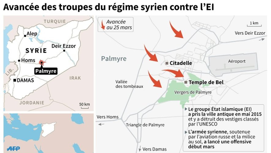 Avancée des troupes du régime syrien contre l'EI