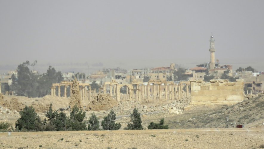 Les ruines de l'antique Palmyre en Syrie, le 25 mars 2016