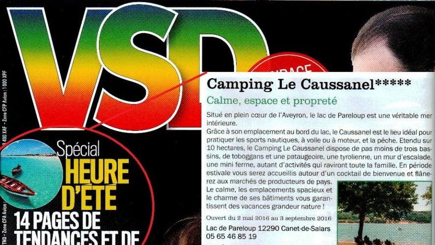Pareloup : le camping du Caussanel s'affiche dans VSD