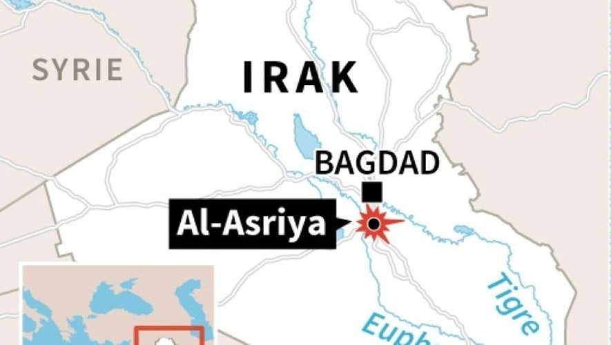Localisation d'Al-Asriya ou un attentat suicide a fait au moins 30 morts après un match de football