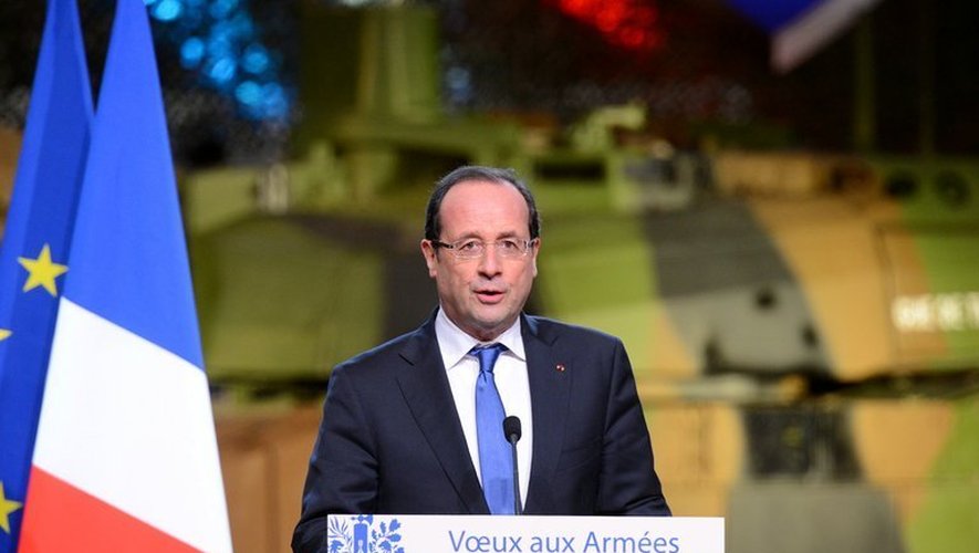 François Hollande présente ses voeux aux armées, le 9 janvier 2013 à Olivet, près d'Orléans