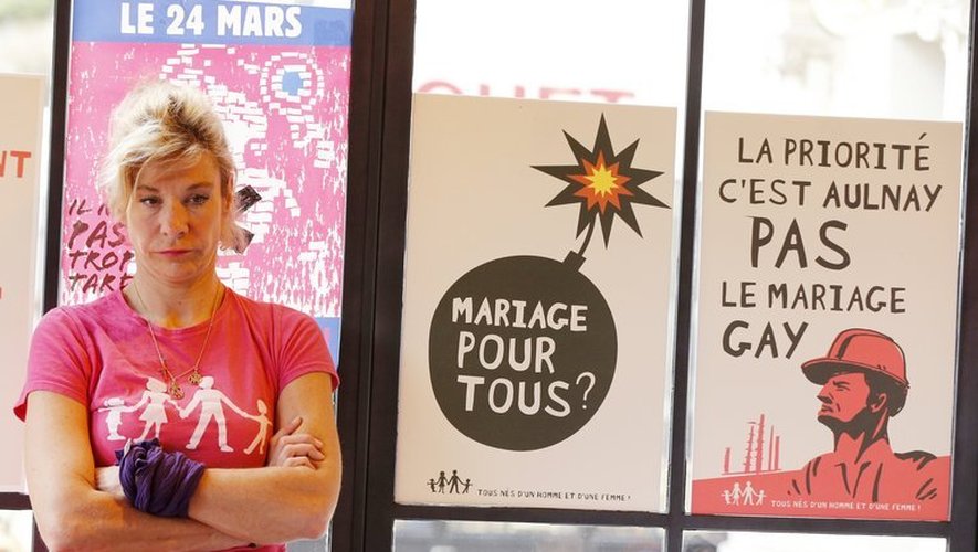 Frigide Barjot, la très médiatique militante contre le mariage pour tous, le 20 mars 2013 à Paris