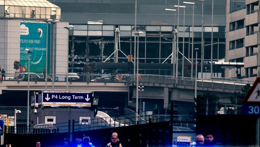 La façade de l'aéroport de Zaventem, près Bruxelles, touché le 22 mars 2016 comme le métro bruxellois par des attentats jihadistes faisant 31 morts