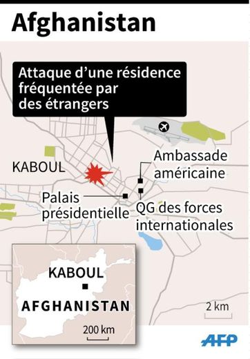 Localisation d'un attentat dans une résidence fréquentée par des étrangers à Kaboul