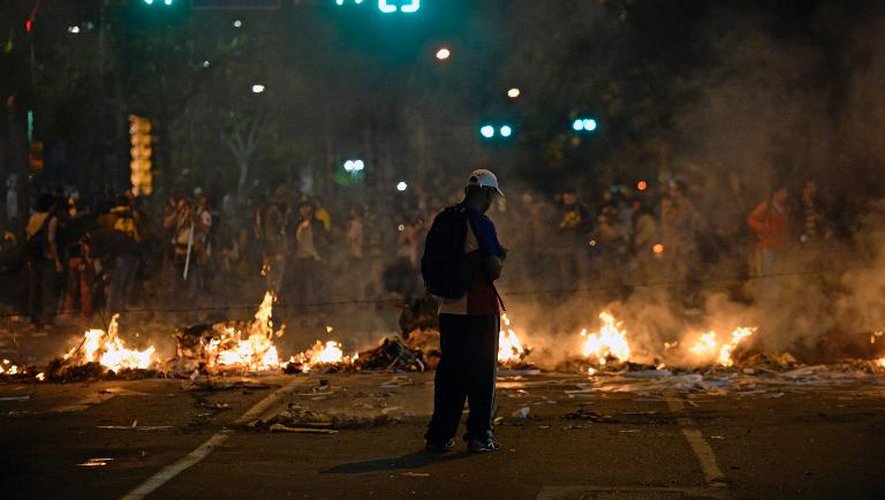 Manifestation d'étudiants contre le gouvernement de Nicolas Maduro, le 20 février 2014 à Caracas