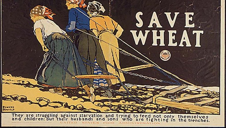 Une affiche de 1917 aux Etats-Unis incitant à un effort de solidarité avec  femmes françaises pendant la Première guerre mondiale