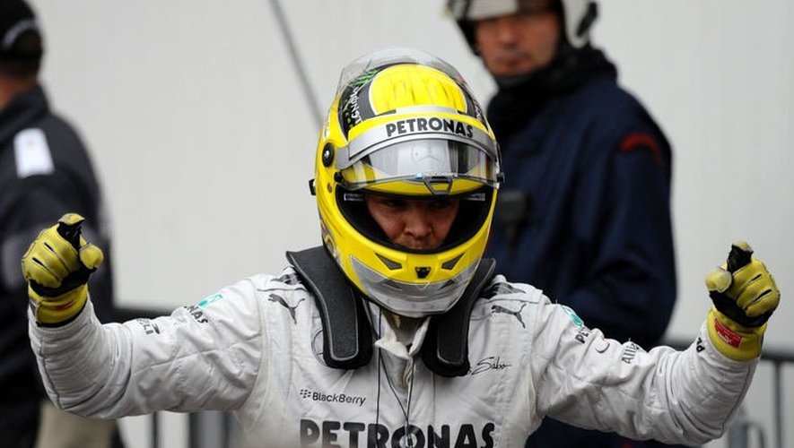 Le pilote allemand Nico Rosberg (Mercedes) après sa pole position au GP de Monaco de F1, le 25 mai 2013