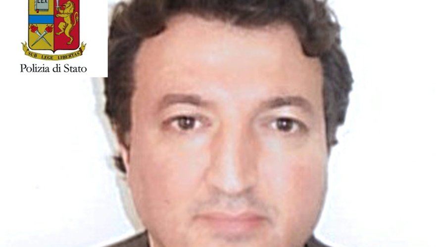Portrait fourni par la police italienne le 27 mars 2016 de l'Algérien Djamal Eddine Ouali, arrêté près de Salerne (sud de l'Italie) dans le cadre d'une enquête liée aux réseaux terroristes de Paris et de Bruxelles