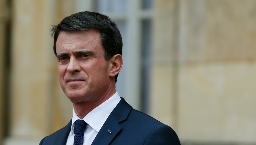 Le Premier ministre français Manuel Valls à Matignon, le 24 mars 2016