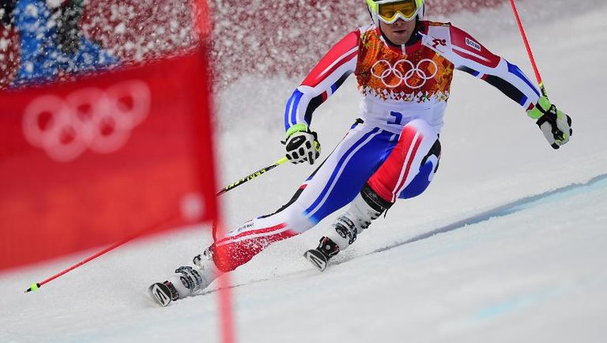 Alexis Pinturault lors du slalom géant sur la piste de Rosa Khoutor, le 19 février 2014 à Sotchi