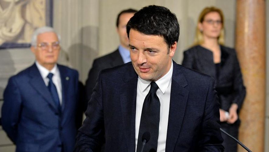 Le nouveau Premier ministre italien Matteo Renzi annonce la composition de son gouvernement, le 21 février 2014 à Rome