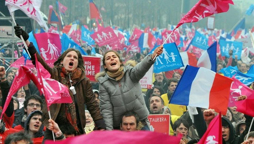 Manifestation des opposants au mariage homosexuel le 24 mars 2013 à Paris