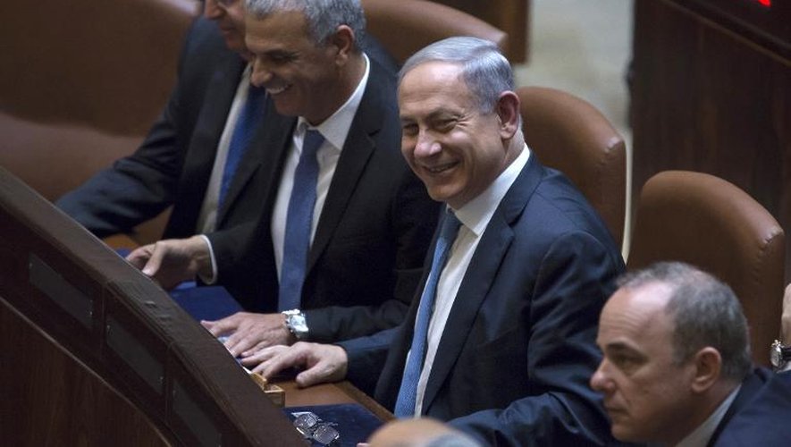 Le Premier ministre israélien Benjamin Netanyahu lors du vote de confiance de la Knesset le 14 mai 2015 à Jérusalem