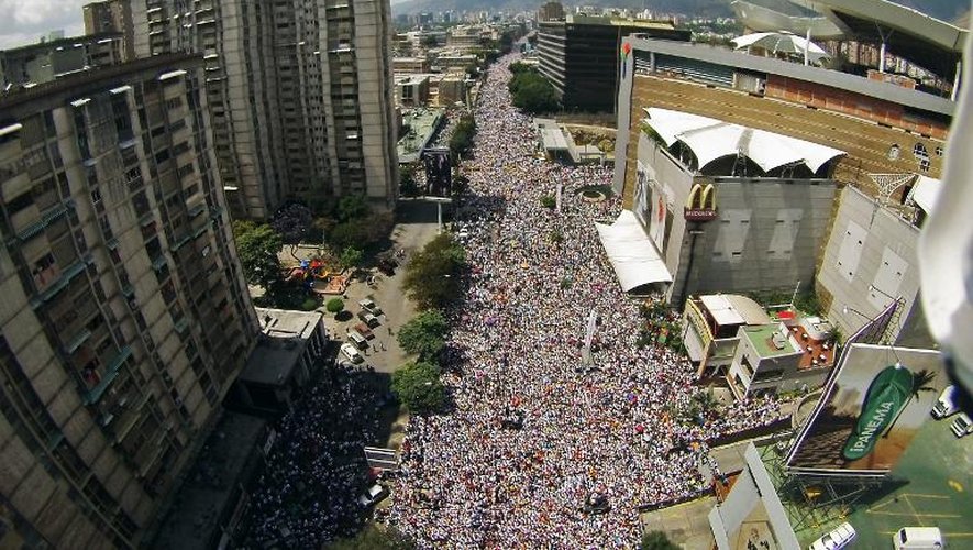 Manifestation contre le gouvernement vénézuélien à San Cristobal le 22 février 2014